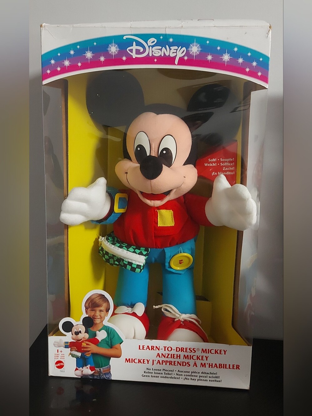 Vintage 1993 Mattel Disney Learn-to-Dress Mickey Doll NIB